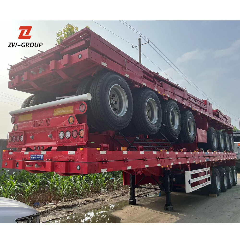 4 Axle 80Ton Flatbed Truck Trailer (remorque à plancher plat)