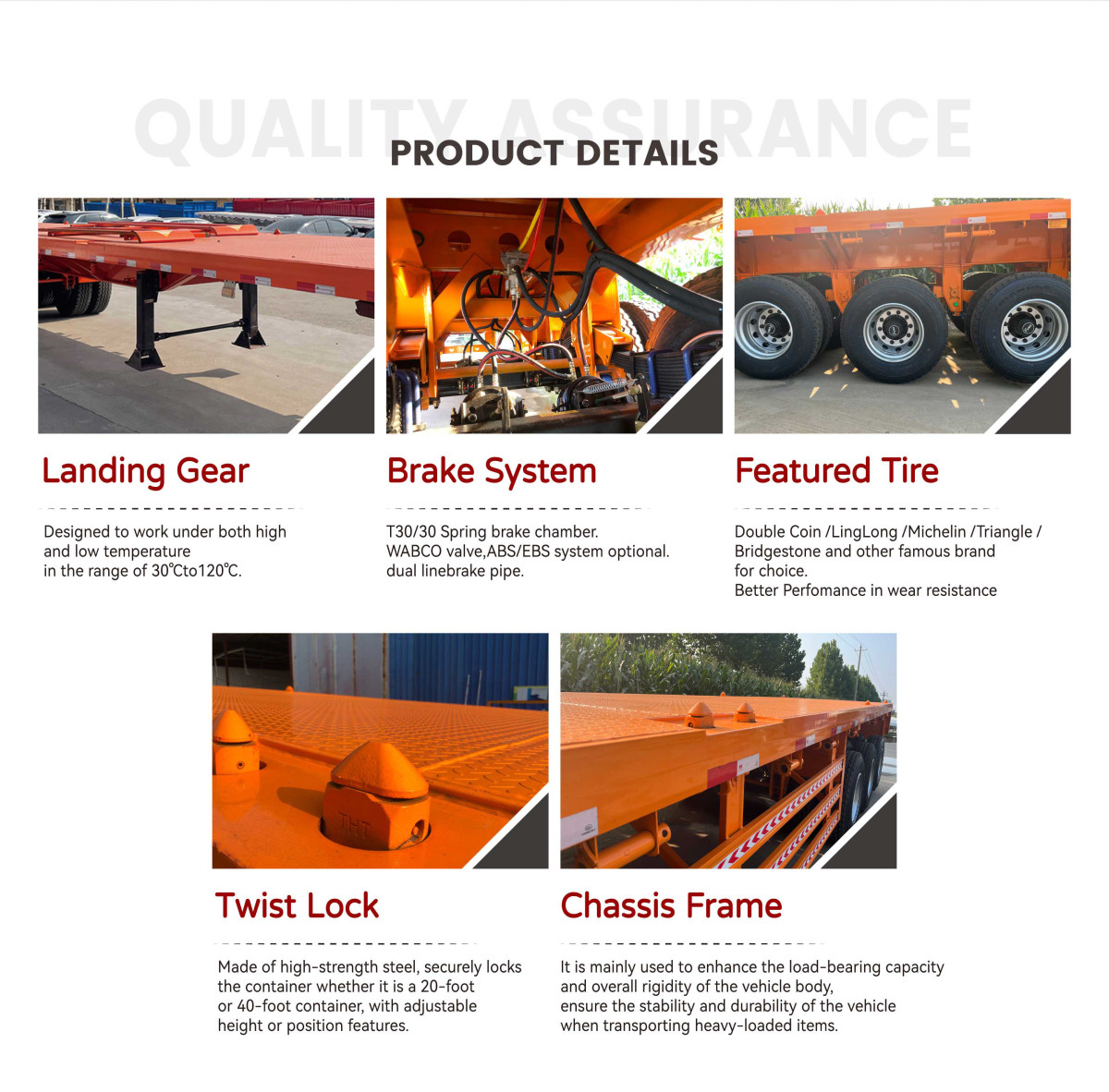 4 axles flatbed semi traielr  