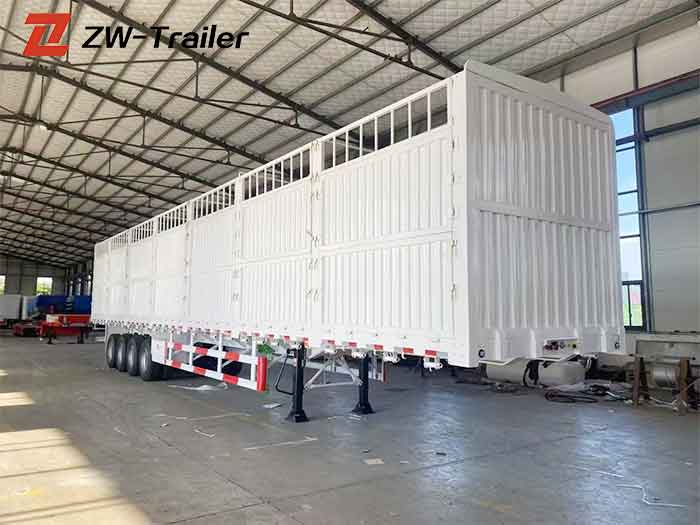 Remorque de camion de clôture à 4 essieux