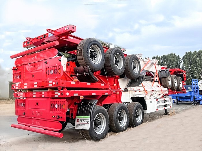 Semi-remorque squelette de 60 tonnes à 3 essieux