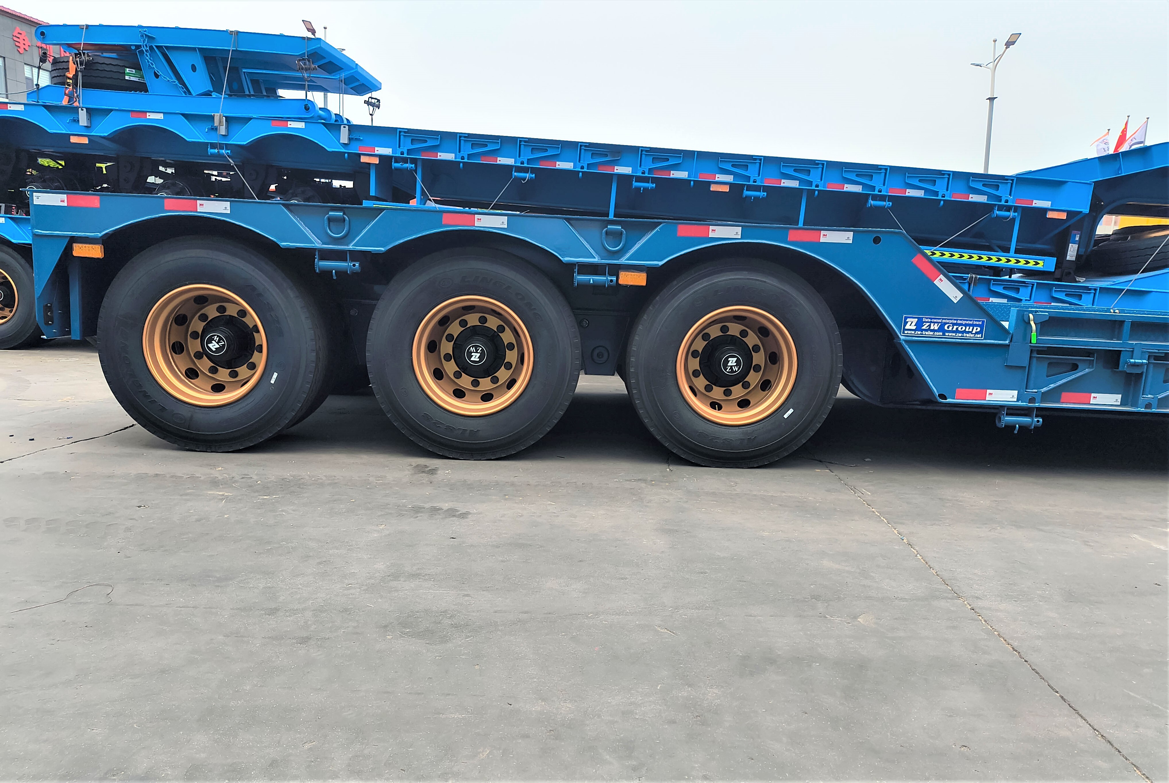 3 essieux 60 tonnes Removable Gooseneck Lowboy Semi-remorque