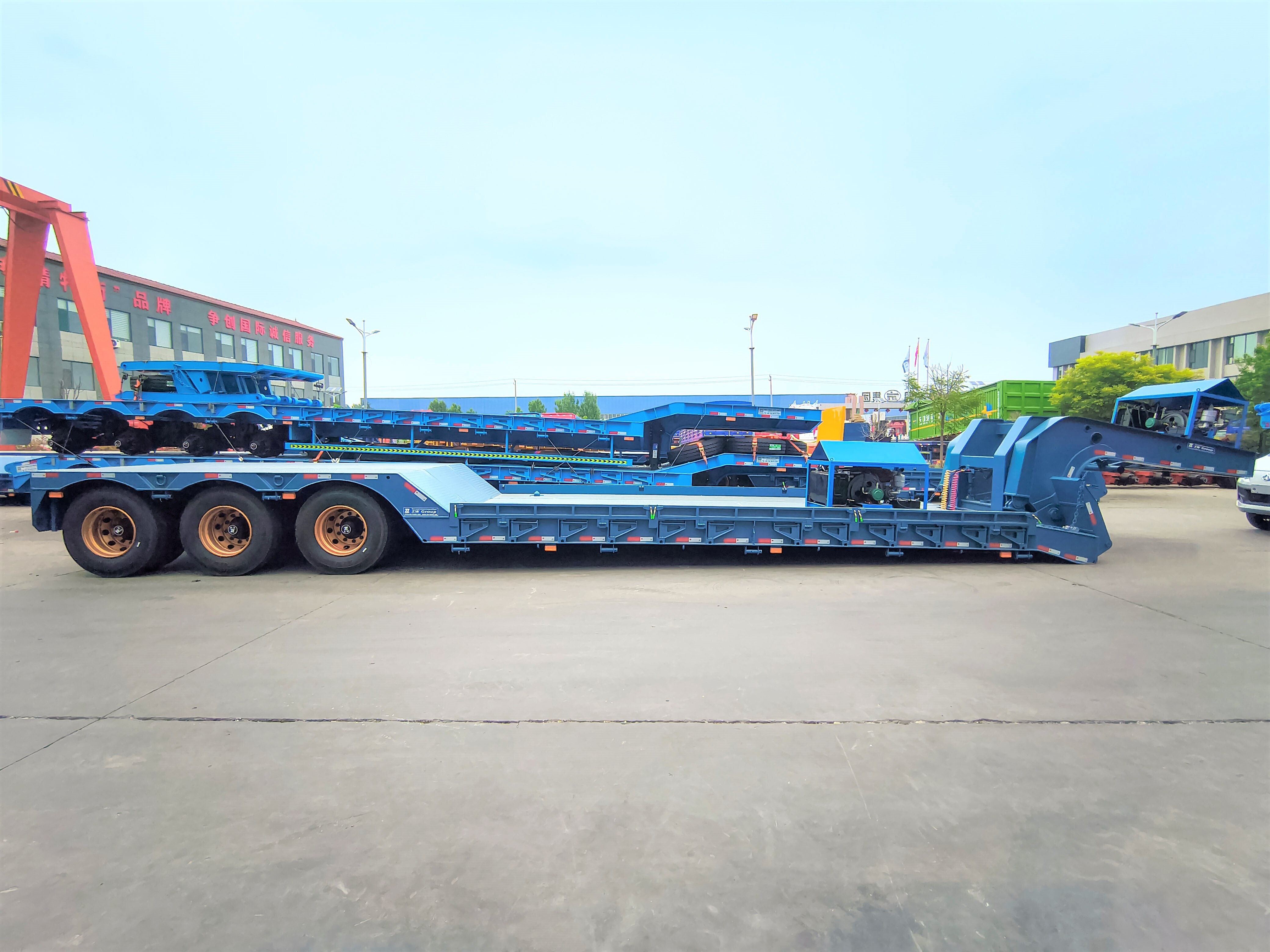 3 essieux 60 tonnes Removable Gooseneck Lowboy Semi-remorque
