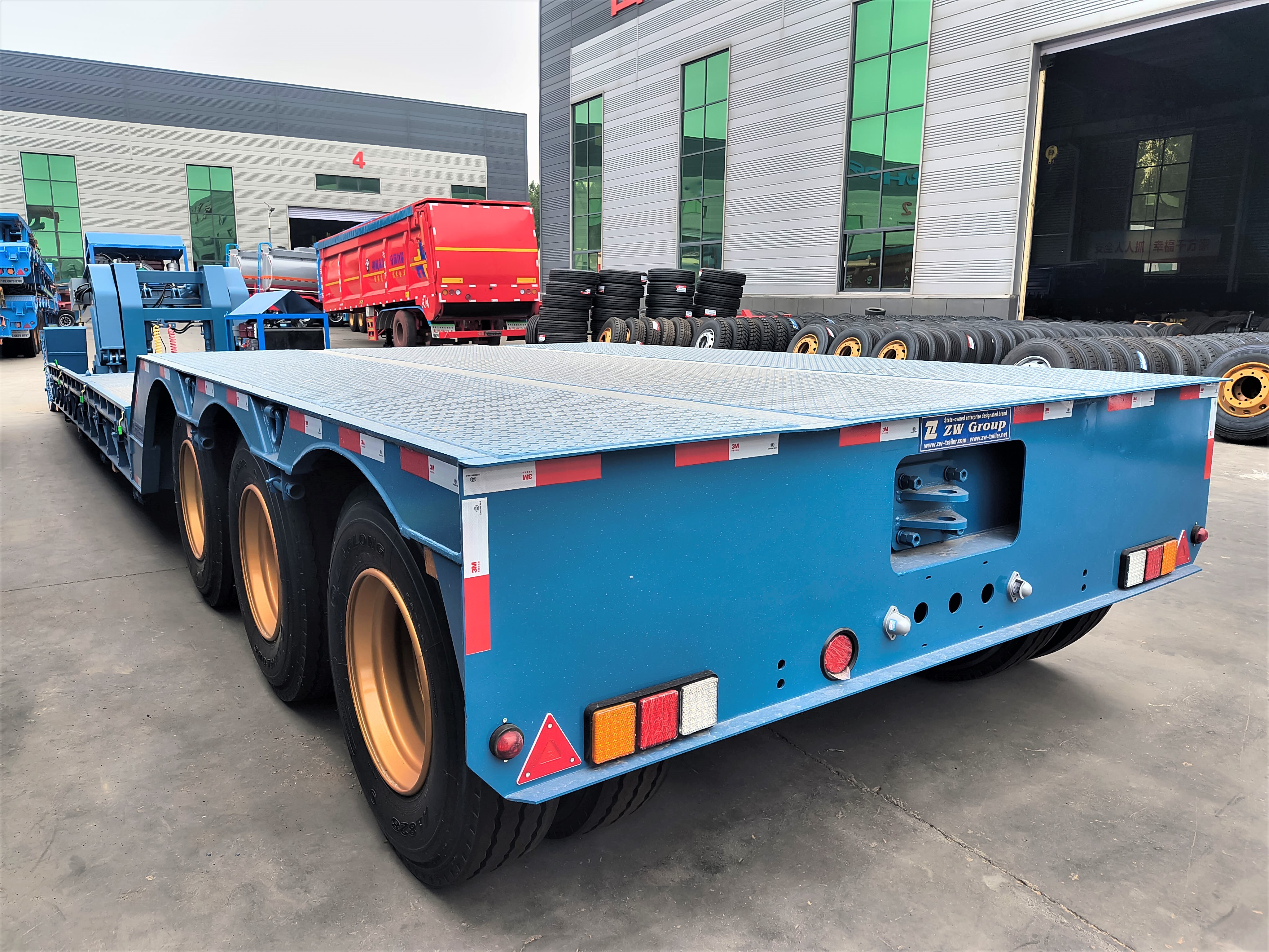 3 essieux 60 tonnes Removable Gooseneck Lowboy Semi-remorque