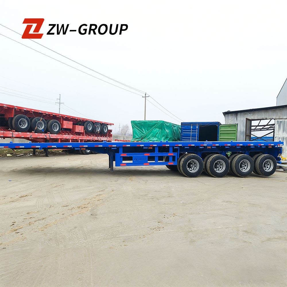 Nouveau 13M 4 Axle Semi Truck Flatbed Trailer