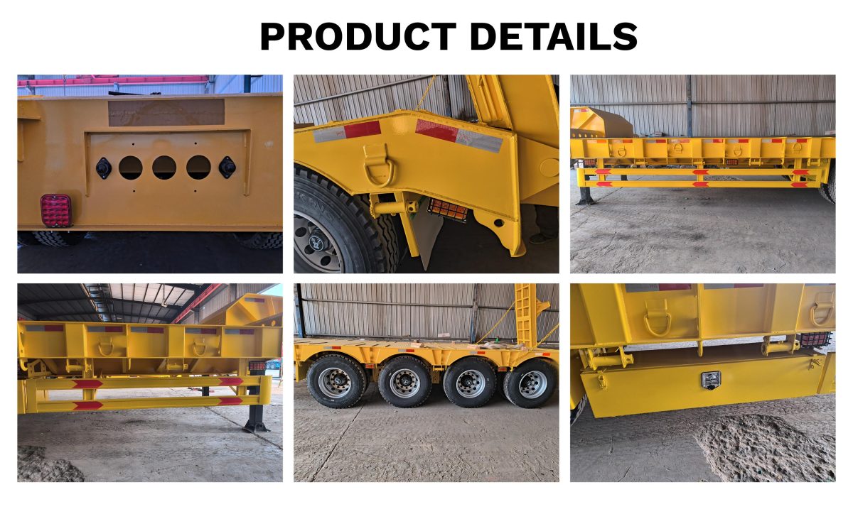 4 axles 80-ton lowbed semi trailers