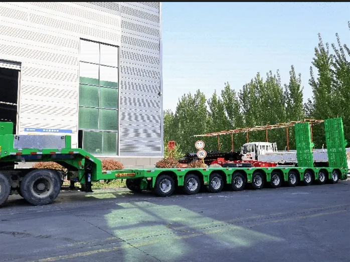 Remolque de plataforma baja extensible de 150T