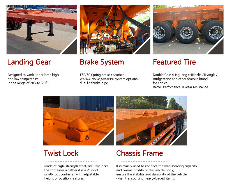 4 Axle 80Ton Flatbed Truck Trailer