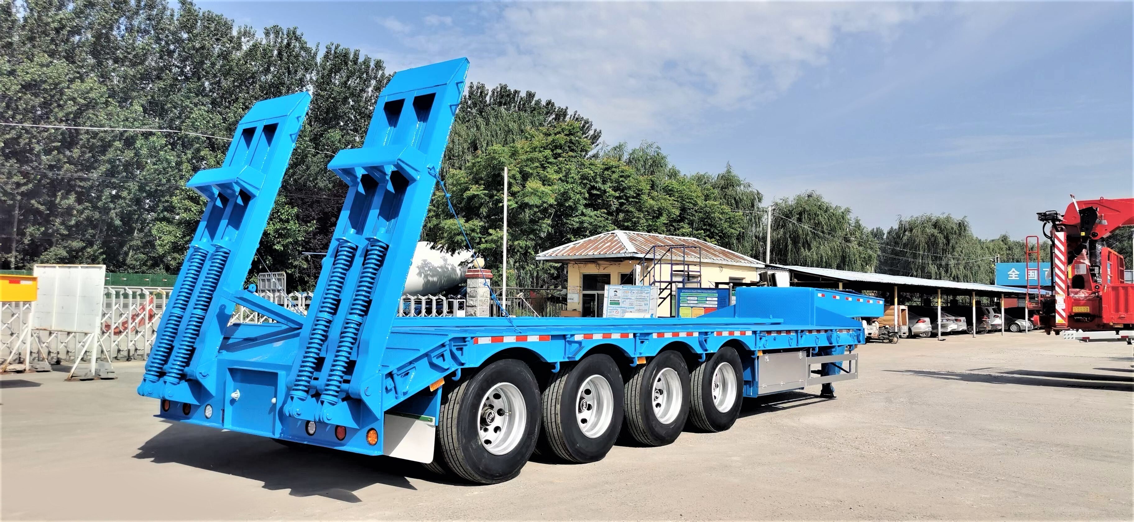 4 eixos 80 Ton LowBed semi Trailer
