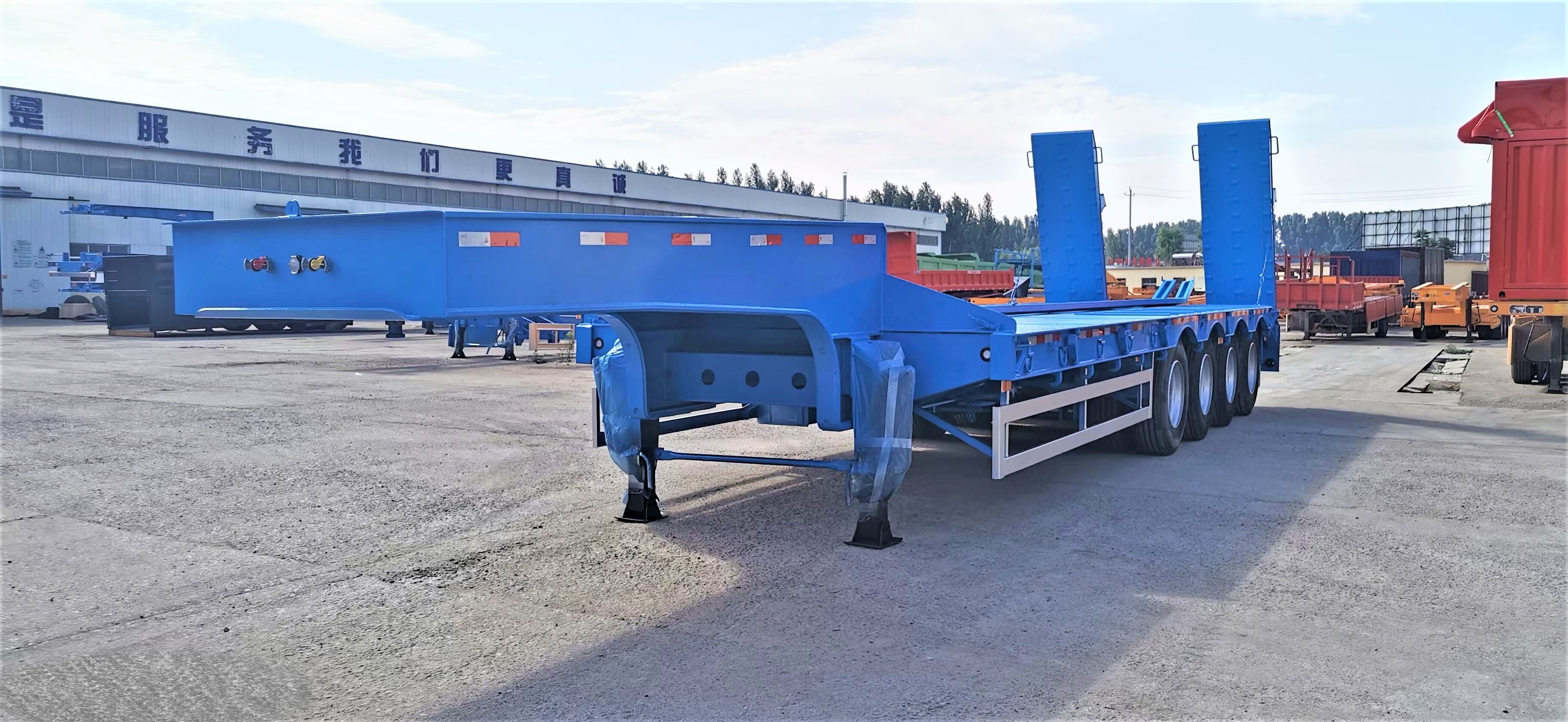 4 eixos 80 Ton LowBed semi Trailer