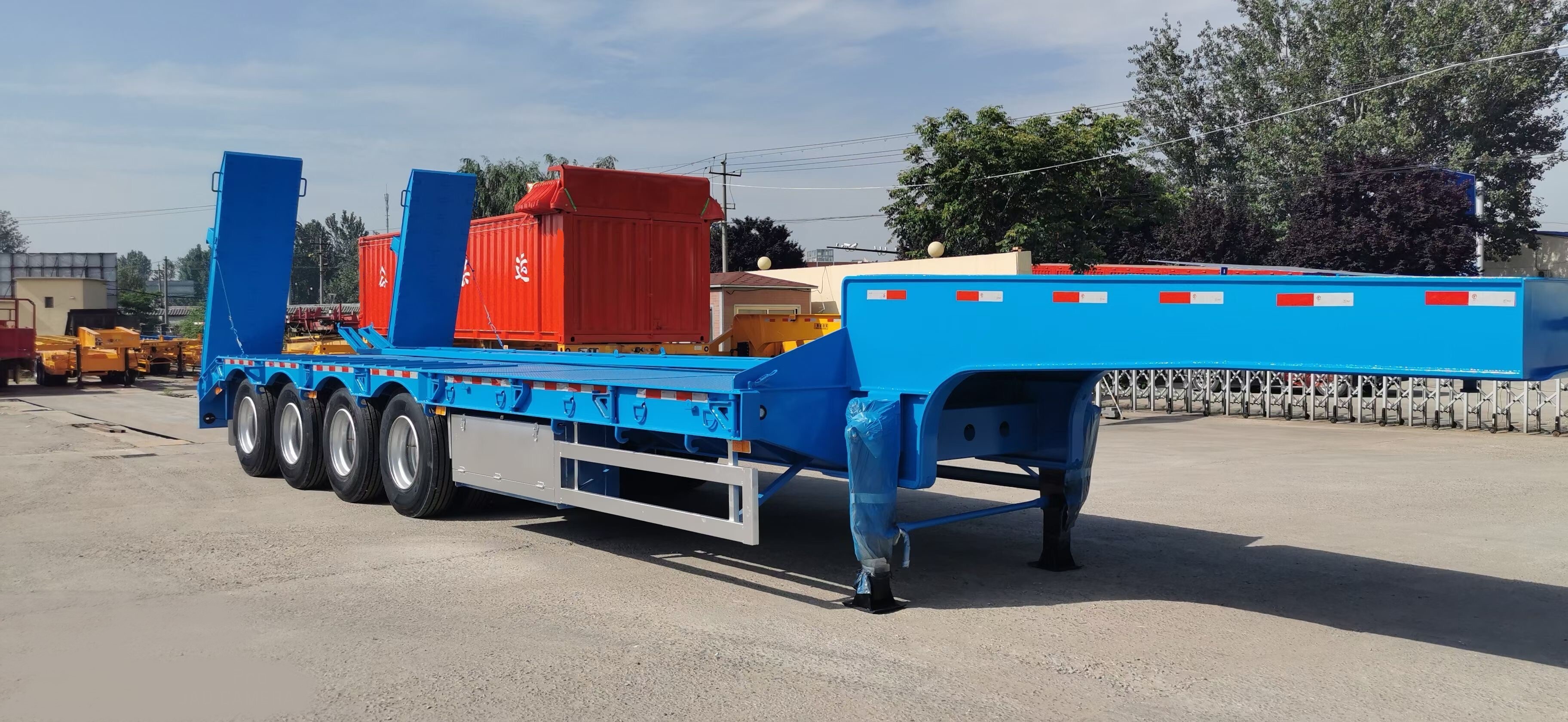 4 eixos 80 Ton LowBed semi Trailer