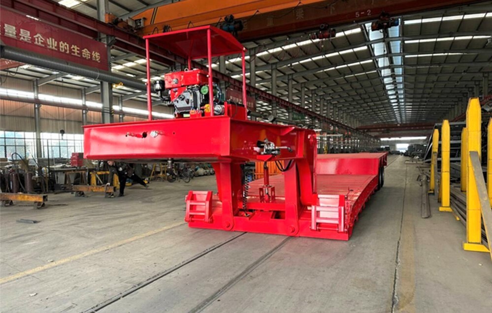 3 Eixos Reboque Lowboy Pescoço de Ganso Removível