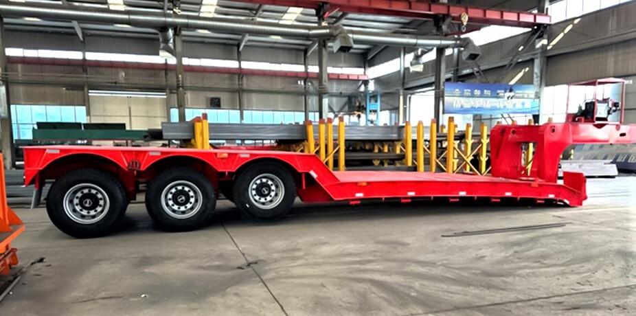 3 Eixos Reboque Lowboy Pescoço de Ganso Removível