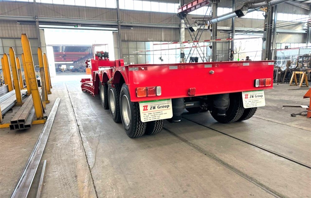 3 Eixos Reboque Lowboy Pescoço de Ganso Removível