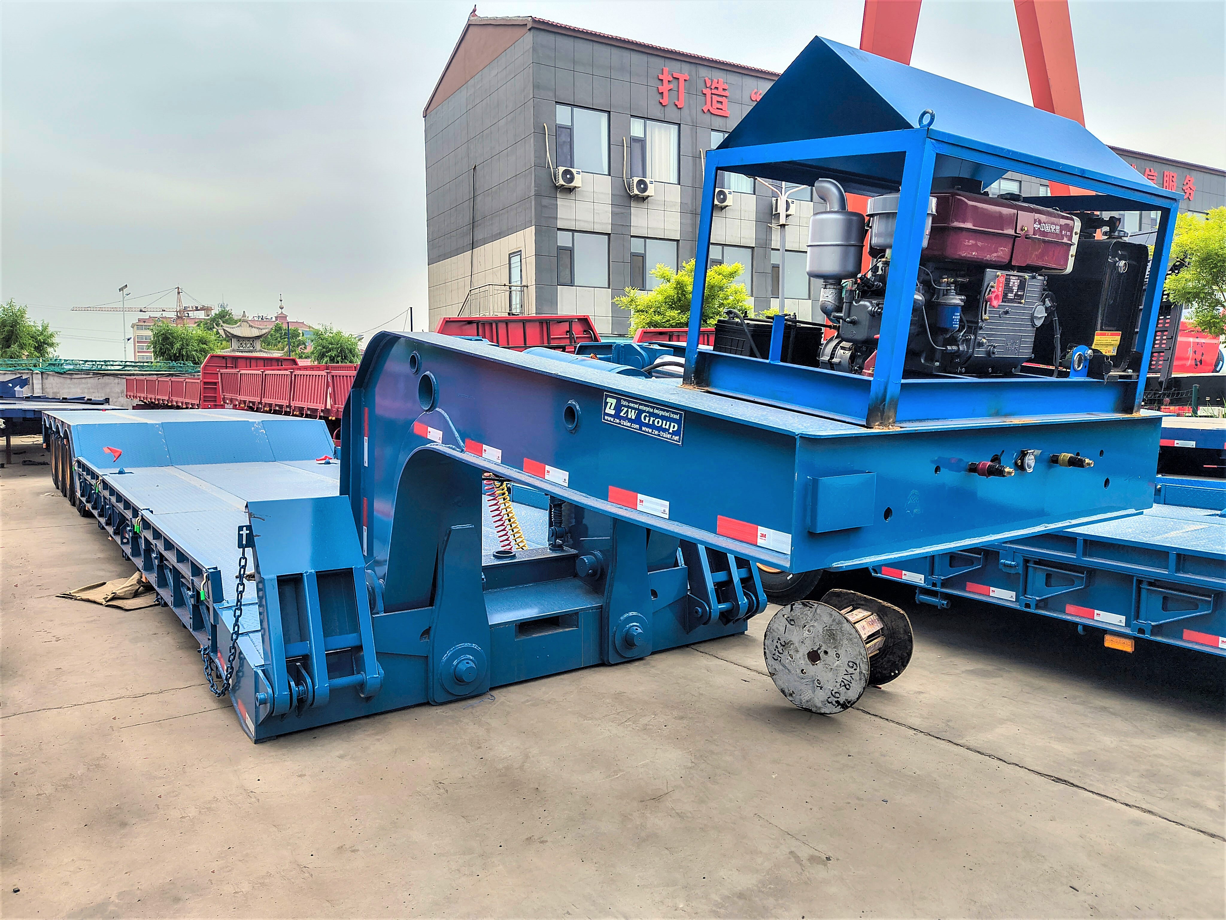 3 Eixos 60ton Removível Gooseneck Lowboy Semi Reboque