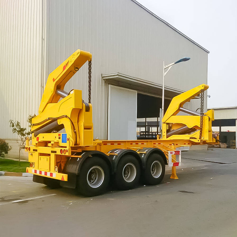 Semi-reboque carregador lateral de contêiner de 40 pés com 3 eixos