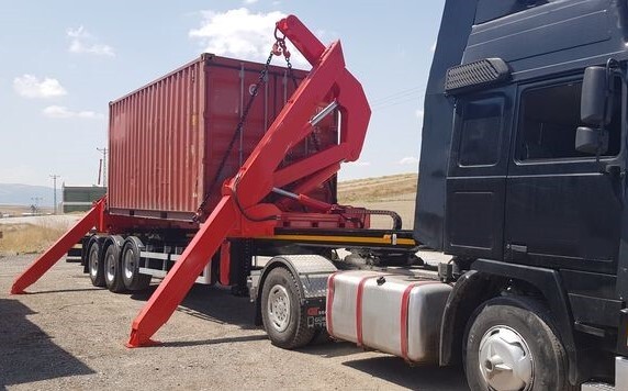 Semi-reboque carregador lateral de contêiner de 40 pés com 3 eixos