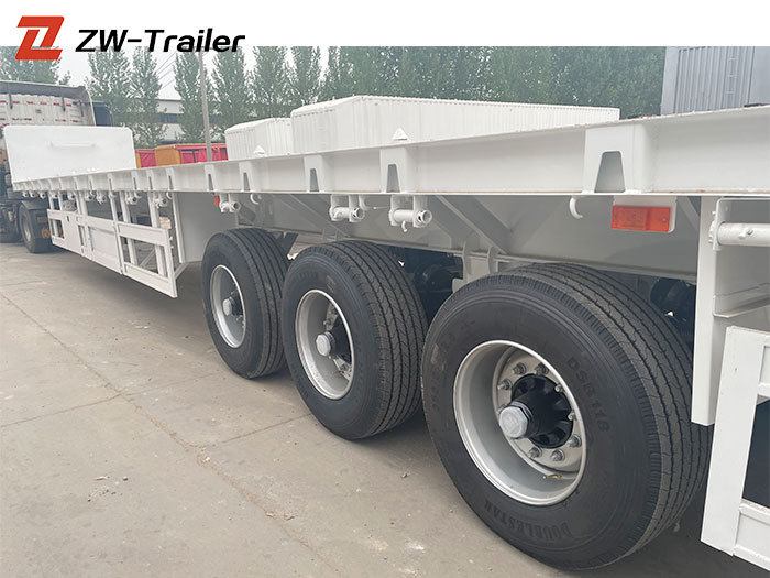 60ton 3 Axle Flatbed Semi Trailer with ladder