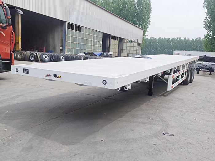 60ton 3 Axle Flatbed Semi Trailer with ladder