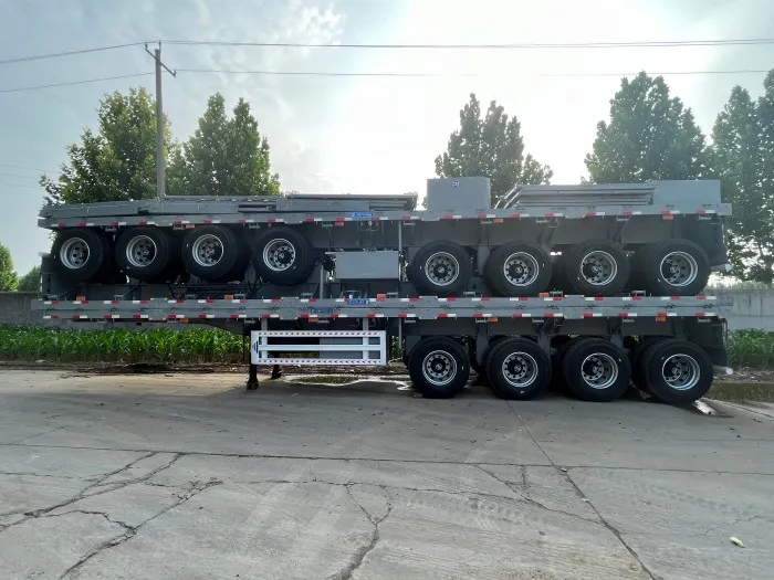 مقطورة شبه مقطورة حاويات مسطحة 4 محاور