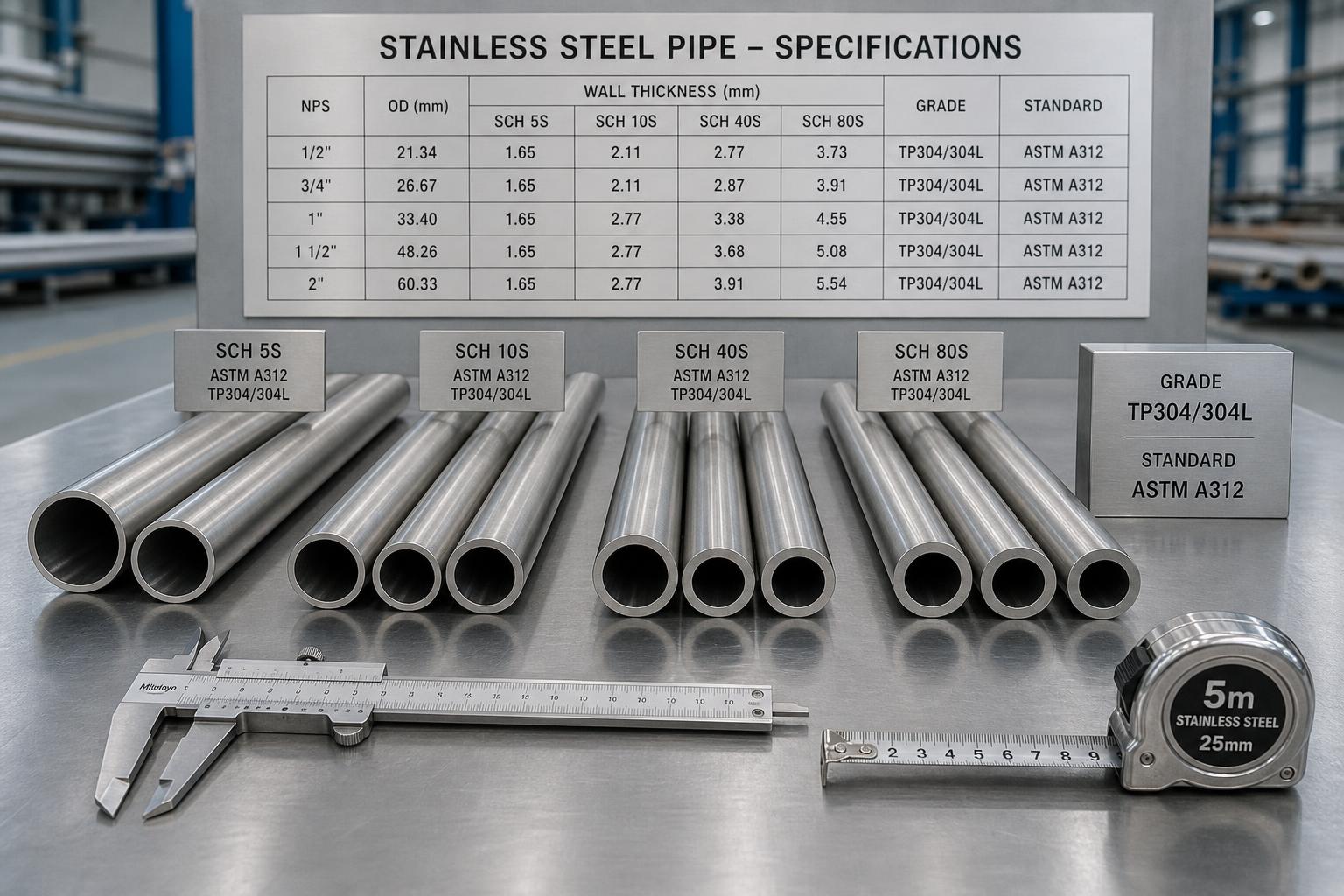 SS Pipe Specifications Explained: How to Read Sizes, Schedules, and Grades