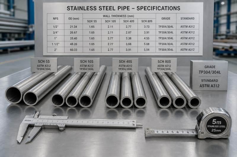 SS Pipe Specifications Explained: How to Read Sizes, Schedules, and Grades