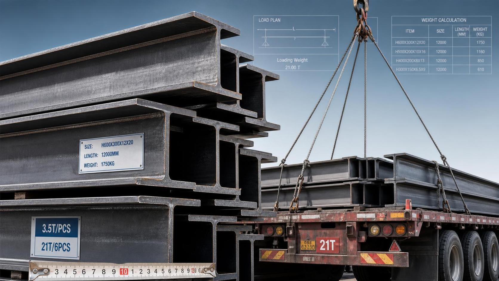 How to Read an H-Beam Weight Chart for Load Planning and Transport