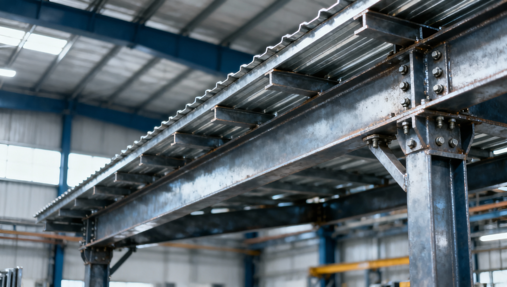 What load details define the right steel construction beam?