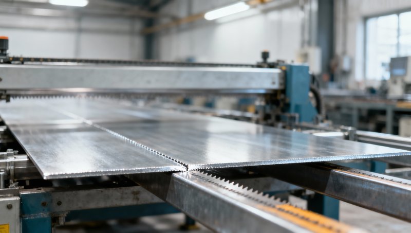 How can a sheet of galvanized steel be cut without coating damage?