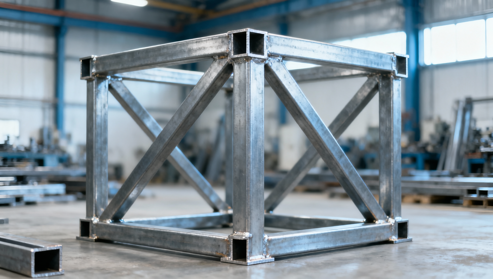 Which angle steel size fits a light-duty support frame?