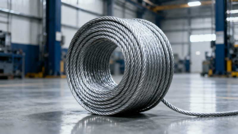 What tensile strength range do construction-grade galvanized steel wire ropes actually need?