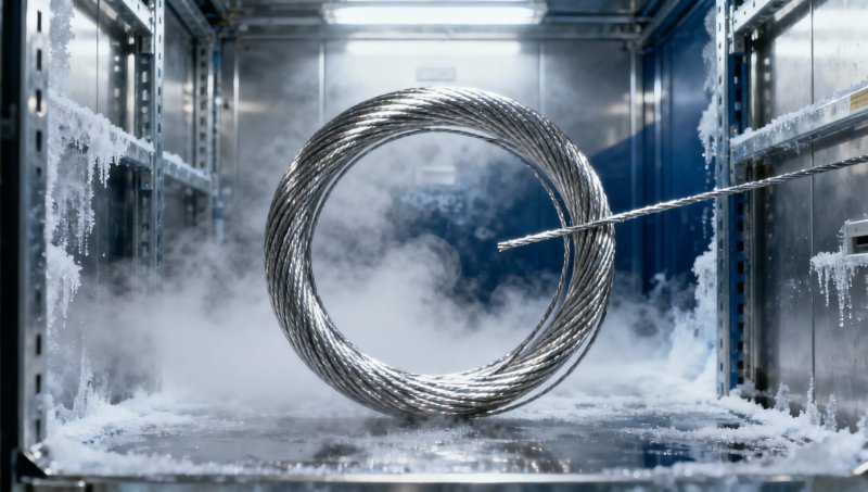 What minimum bend radius applies to Steel Wire for cold storage construction at -40°C