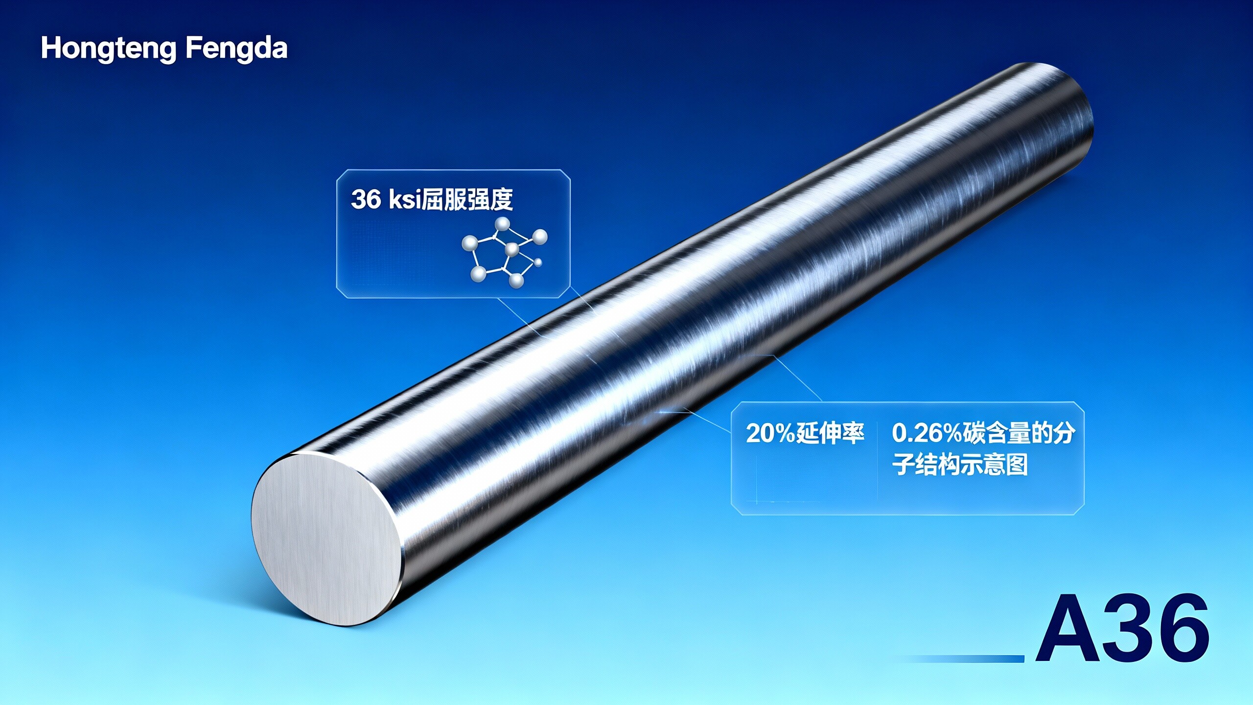 A36 Carbon Steel Round Bar specifications explained — yield strength, elongation, chemical composition & testing requirements