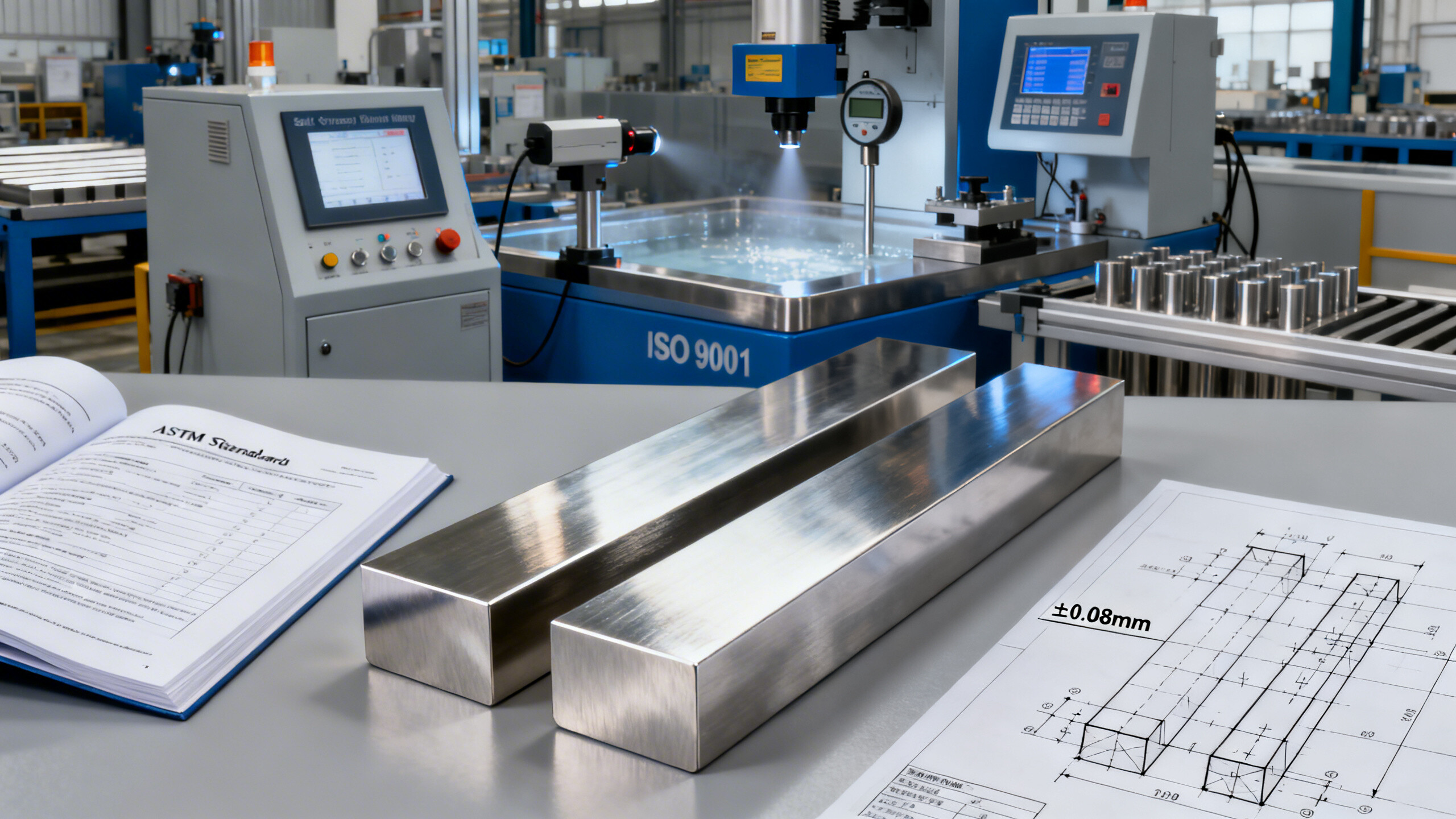 Stainless Steel Square Bar for Architectural Use: Surface Finish Options, Tolerances & Compliance with ISO 9001