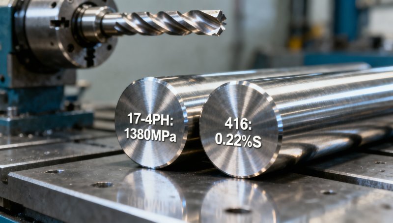 Stainless round bar for automotive industry: Tensile strength vs machinability trade-offs in 17-4PH vs 416 stainless