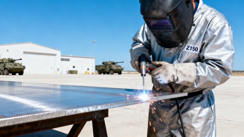 Comparing weldability and durability of Z150 steel sheet in various military environments