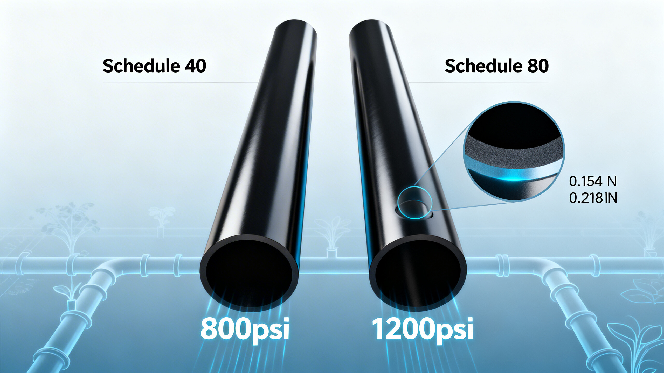 Black steel plumbing pipe: When to use schedule 40 vs schedule 80 in high-pressure irrigation systems