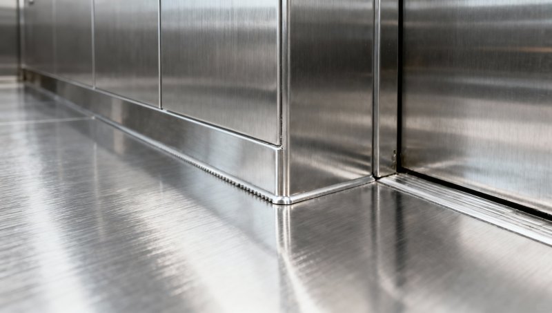 What surface finish grades of stainless steel embossed plate for elevator decoration meet EN 81-70 accessibility standards