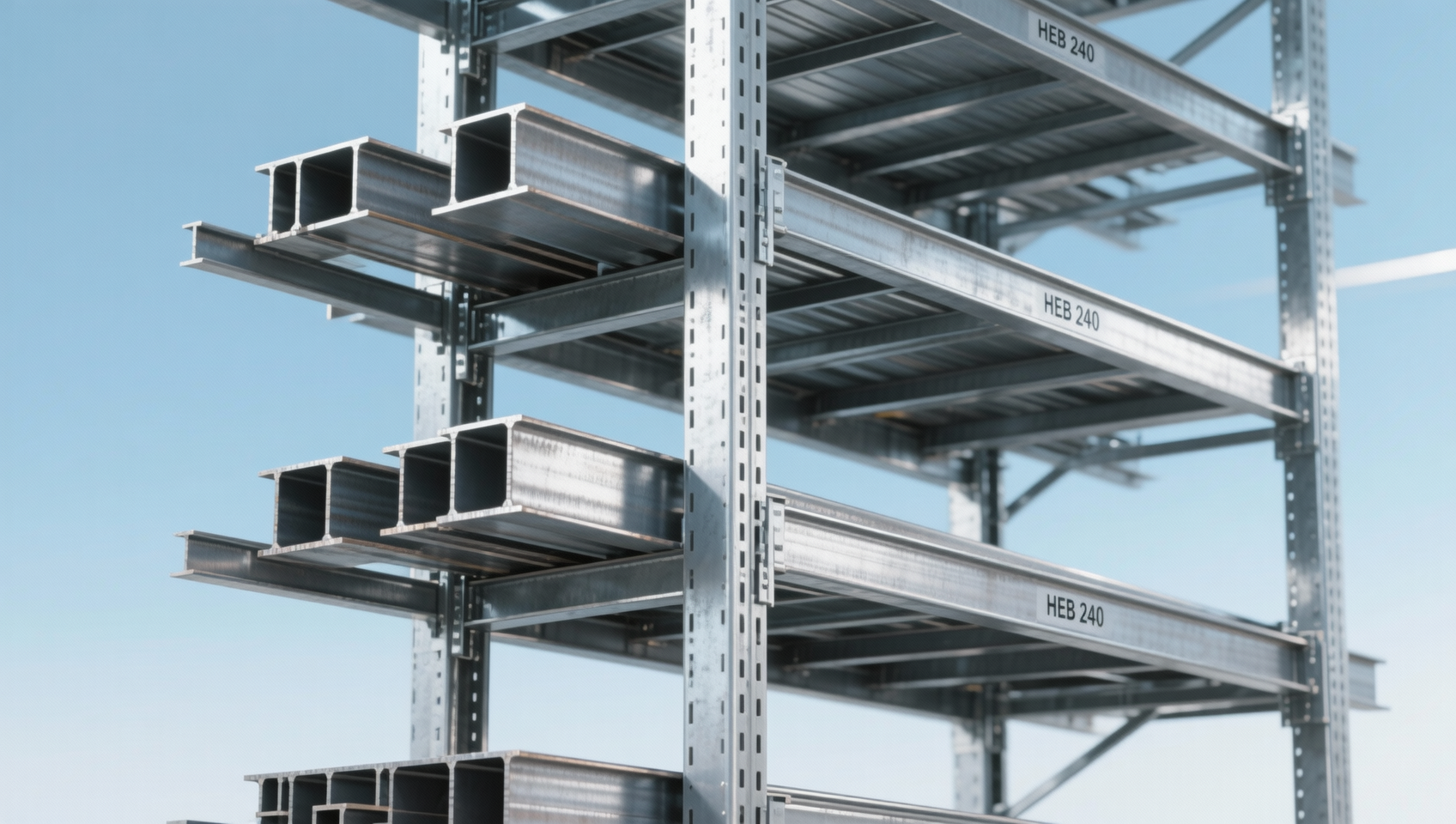 Hot rolled I beam deflection limits for warehouse racking systems compliant with EN 15512