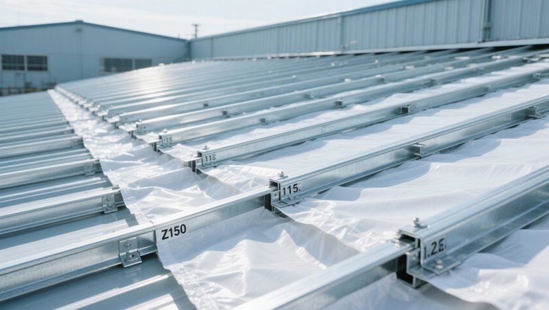 Structural steel purlin spacing guidelines for cold storage roofs with vapor barrier membranes