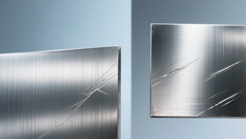 Brushed stainless steel plate shows more visible scratches than expected—why?