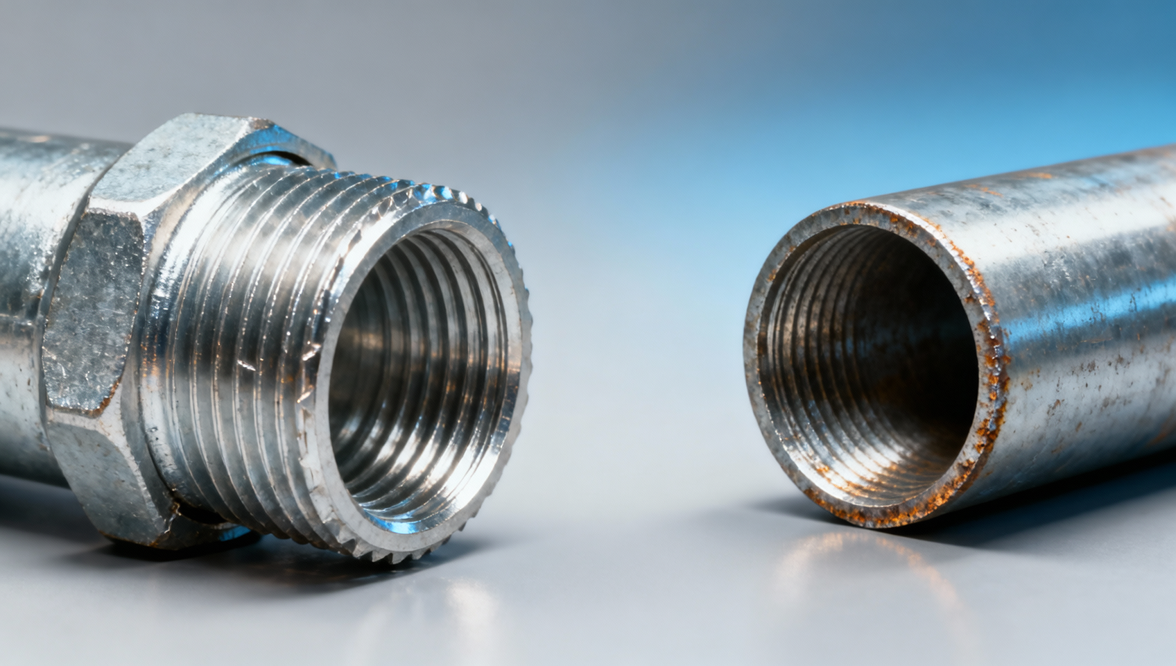 Galvanized plumbing pipe joints often leak after 7–10 years — is thread sealant the real culprit?