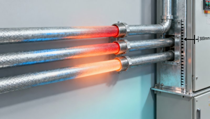 Galvanized steel electrical conduit heats up more than PVC under load — what that means for panel spacing