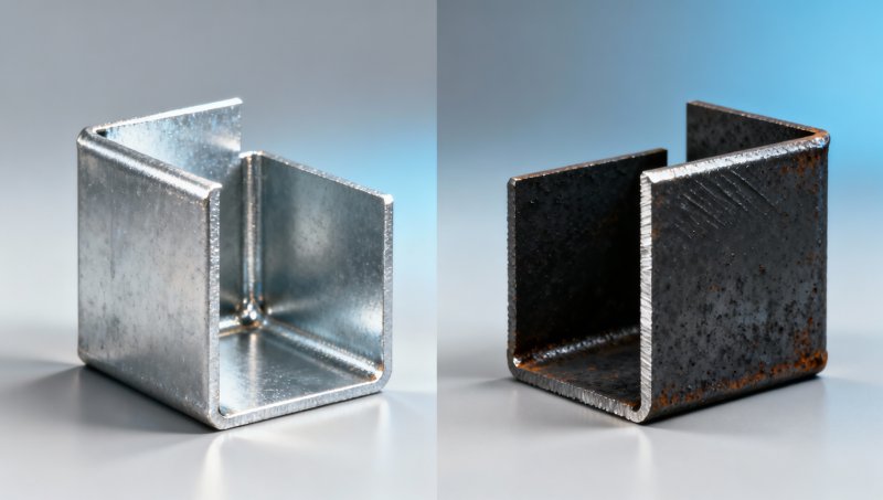 What’s the real difference between galvanized angle and plain A36 angle in outdoor structural use? What’s the real difference between galvanized angle and plain A36 angle in outdoor structural use?