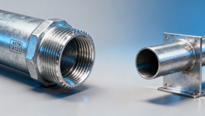 Galvanized plumbing joints leak after pressure testing — is it hydrogen embrittlement or improper threading?