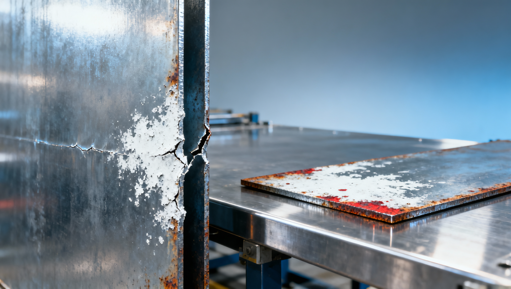 DX52D steel fails salt spray tests when coated with low-Zn galvanizing