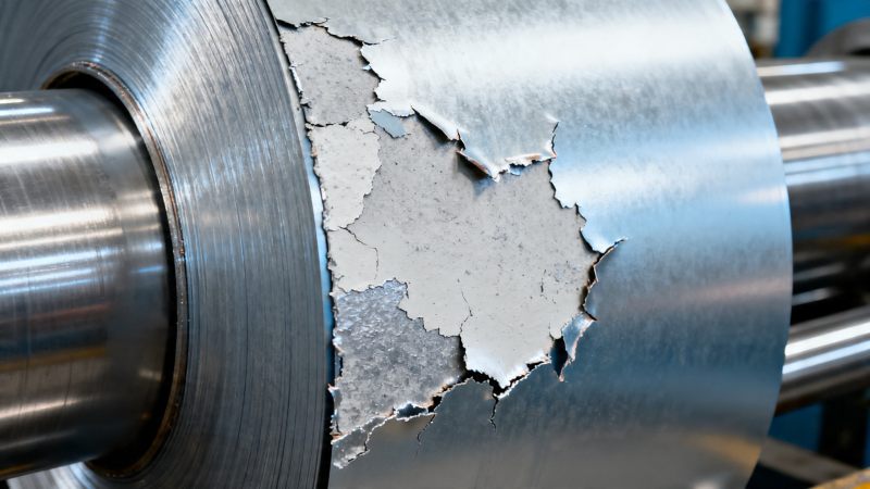 SGCC surface spalling after paint baking — root cause analysis