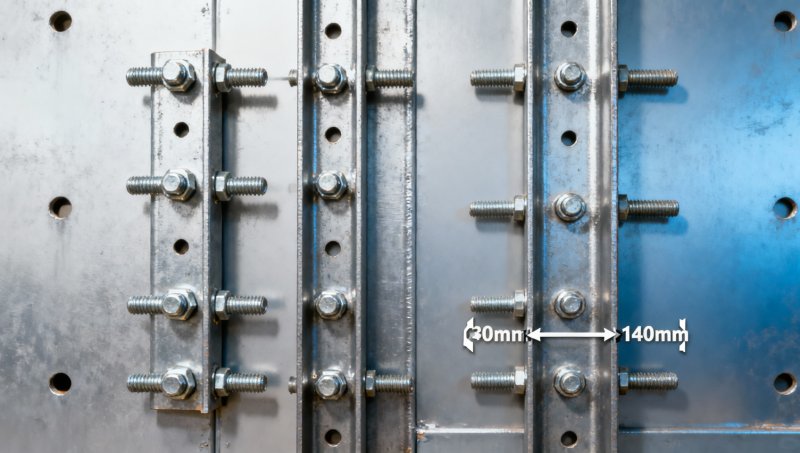 Channel steel load capacity drops 18% when bolted at non-standard spacing