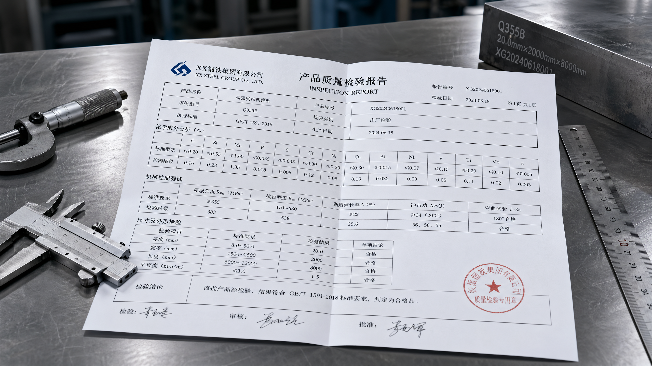 How to read a high strength steel plate mill test report
