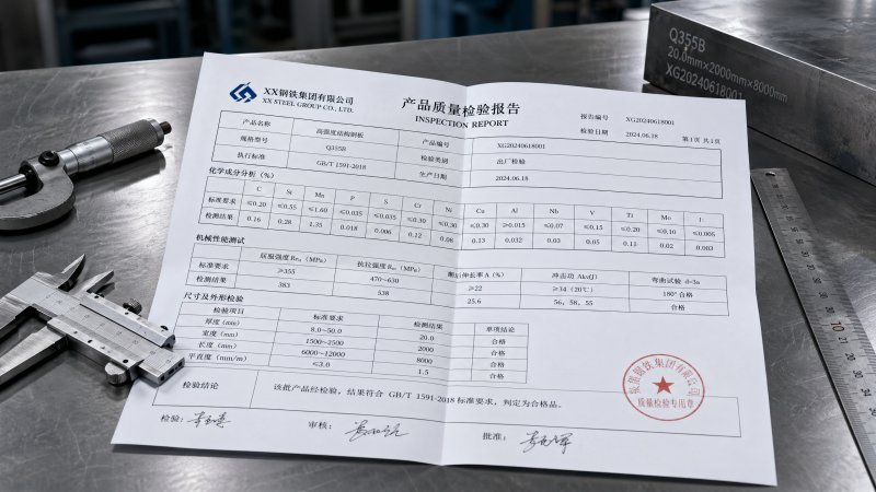 How to read a high strength steel plate mill test report