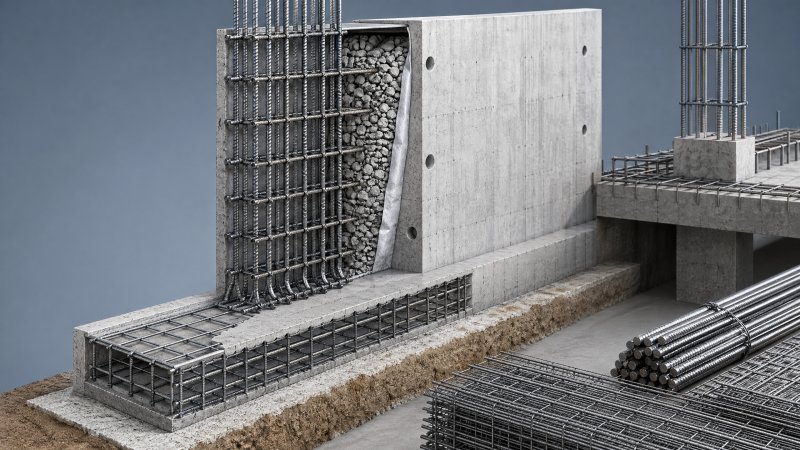 Rebar for retaining wall: common design oversights